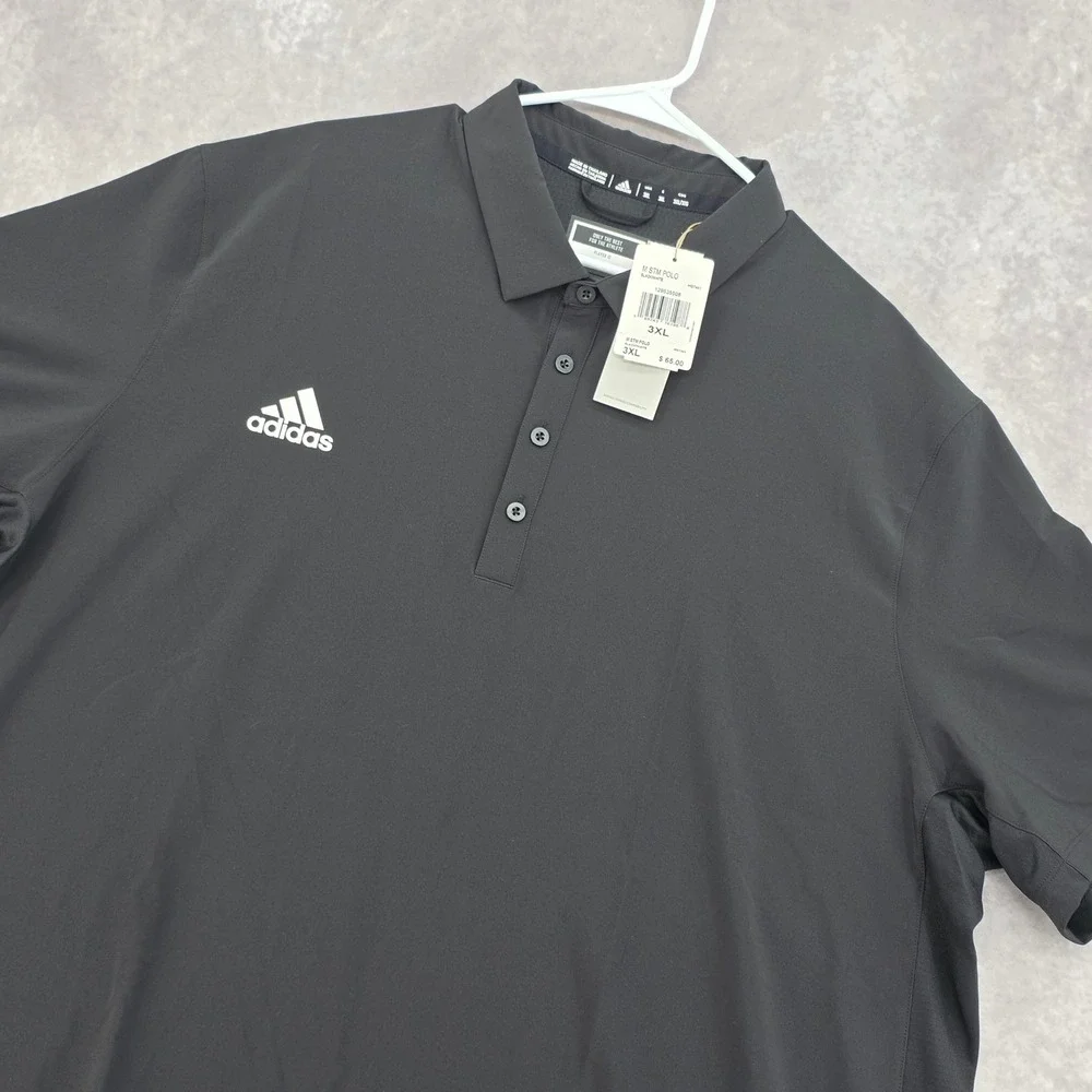 Adidas Golf Polo Shirt Black White Mens 3XL Performance Stretch STM HG7441 NWT